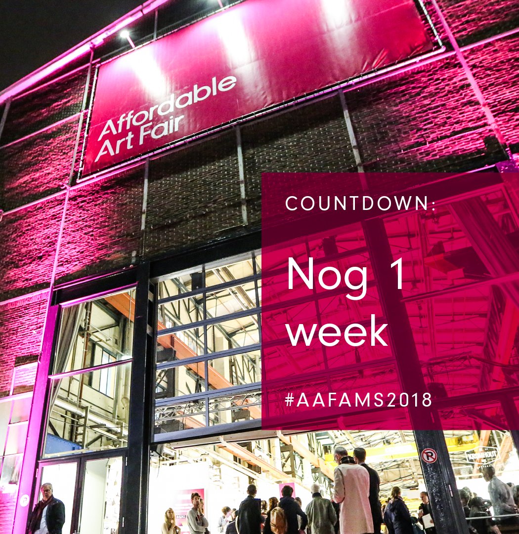 AAFNETHERLANDS's tweet image. Nog 1 week tot #aafams2018! Met Friday Date Night, Art Walks, Art Talks en heel veel kunst! Tot ziens op de beurs #affordablearfairnl #artfair #amsterdam #kunst #event #beurs
