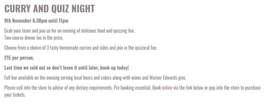 Only 5 places left for our Curry Night on the 9th November.  Have you booked your table? eventbrite.co.uk/e/curry-and-qu…