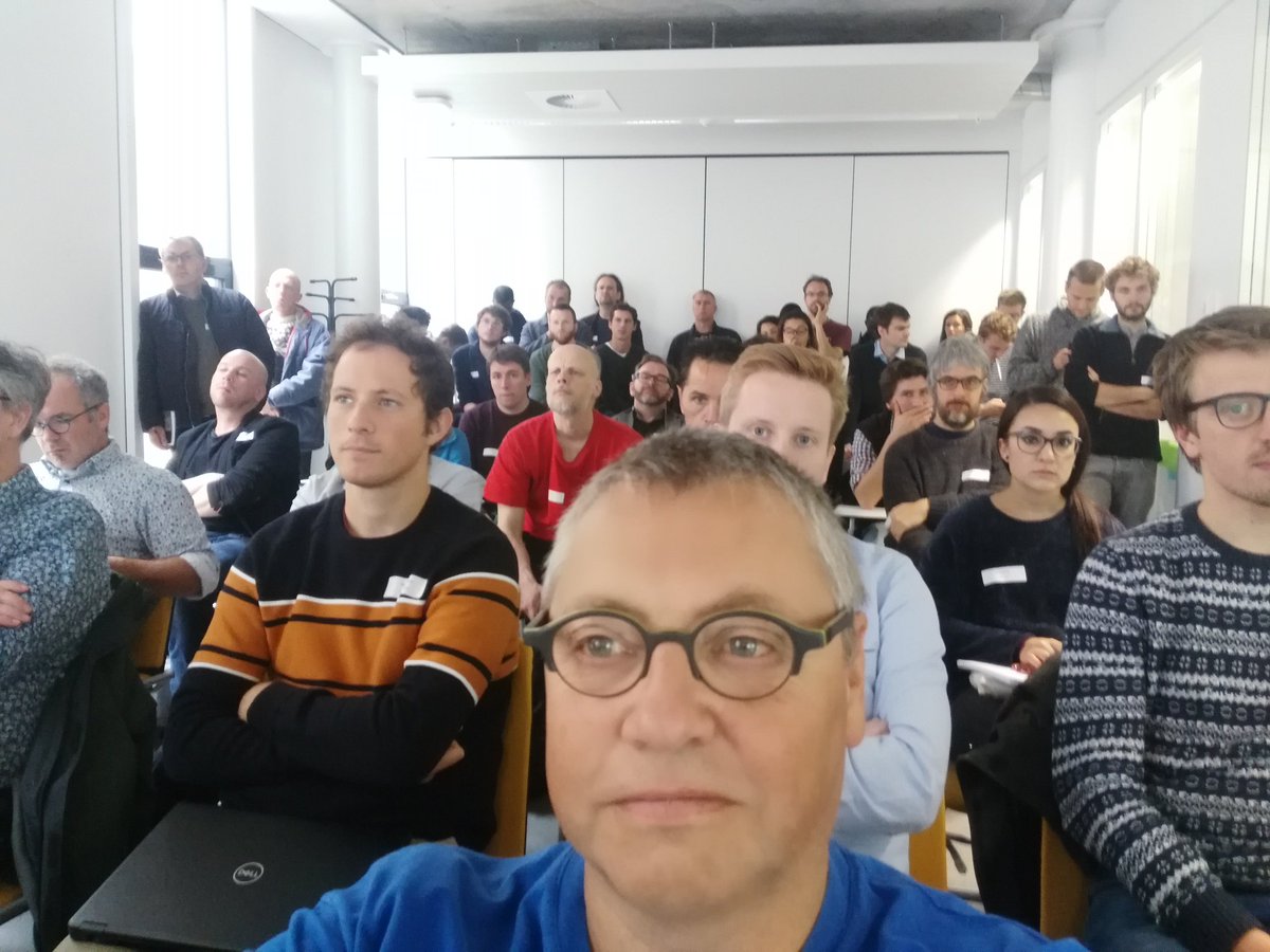 DFrigne's tweet image. #foss4gbe #osgeo brugis presentation. Based on #qgis and #geoserver a lot of audience...