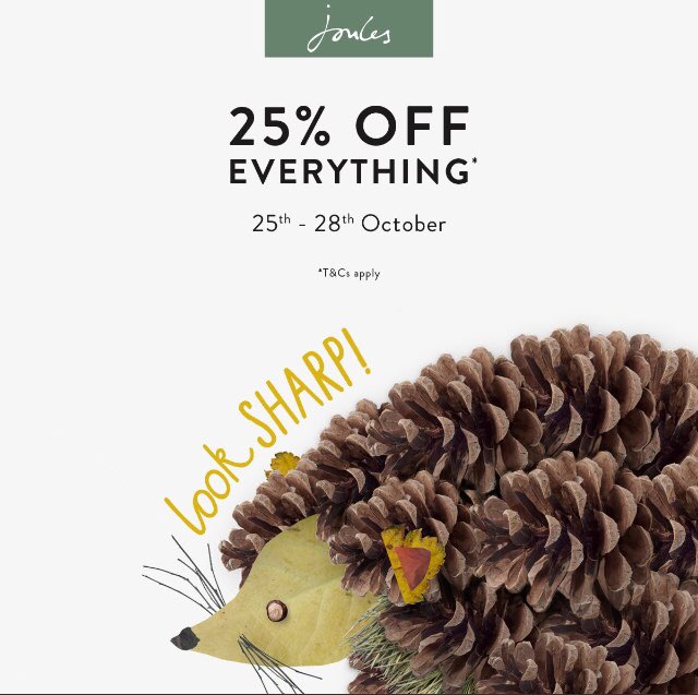 In case you haven’t heard, it’s 25% off everything <a href="/StCathsWalk/">St. Catherine's Walk</a> <a href="/carmarthen/">Carmarthen</a> 😍 and our Christmas returns policy has started, what better reason to start the shopping now or just to give yourself a pay day treat #Joules #looksharp #carmarthen #christmasshopping #nearestanddearest