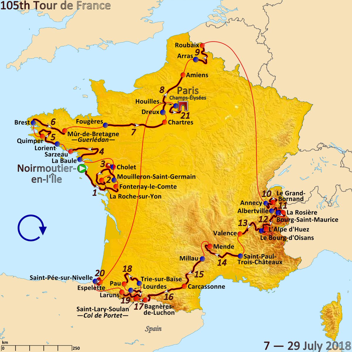 Tour De France Voici Le Parcours Officiel Du Tdf19 Here Is The Tdf19 Route T Co Dssyynwxz8 Twitter