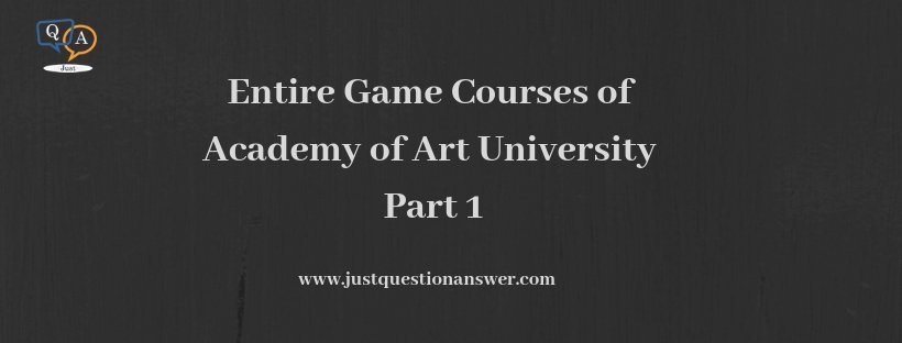 Justque_answer's tweet image. Get help for Entire Game Courses of Academy of Art University Part 1. We provide assignment, homework, discussions and case studies help for all subjects of Academy of Art University for Session 2017-2018.
#Online_Assignment_Help
#Online_Homework_Help
justquestionanswer.com/universities/2…