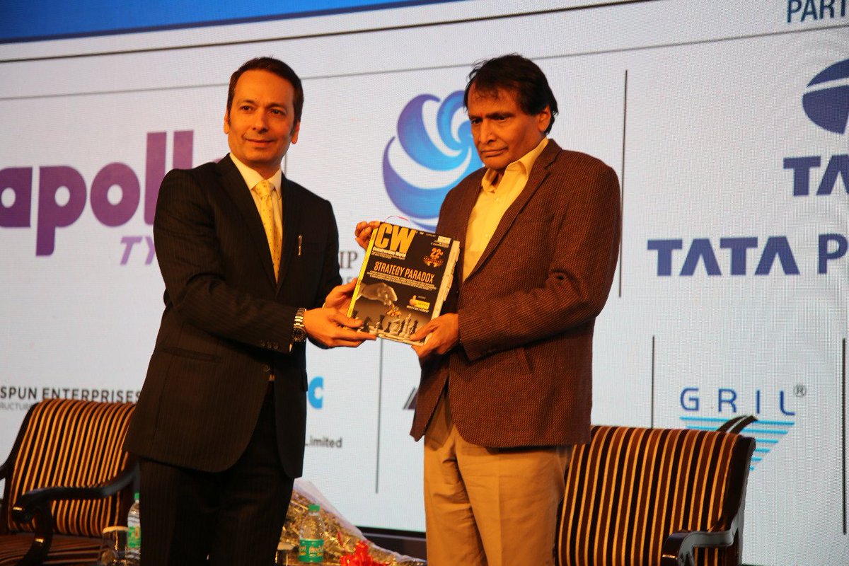 sureshpprabhu's tweet photo. Addressed the India Construction Festival 2018 &amp; Construction World Global Awards event today. My congratulations to all the winners across various award categories for their hardwork and commitment to the timely delivery of high-quality construction projects. https://t.co/4KGVnHtUBd