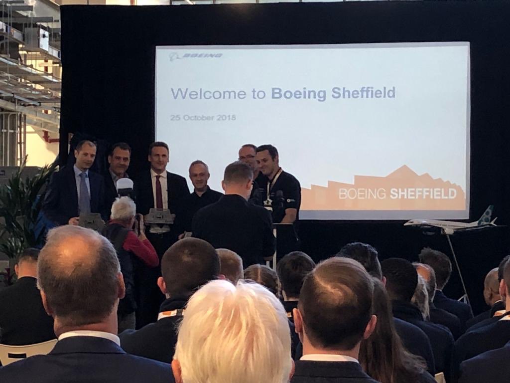 UnipartMfg's tweet image. Our very own Richard Gould and the team collecting the award from @Boeing for @MetLase’s contribution in getting Boeing’s Sheffield facility off the ground. 🏆
#ukmfg #EngineeringRecognition #smartfixtures #innovativesolution