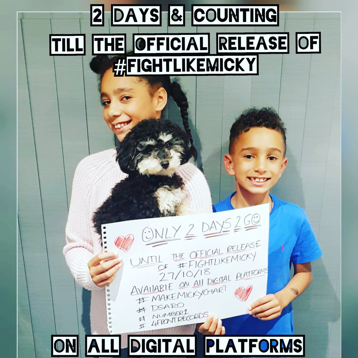 4frontrecords's tweet photo. MY LITTLE MONSTERS AND LITTLE PHOEBE (THE TOY POODLE) WANTED TO SHOW SOME SUPPORT FOR MICKY.PLEASE WATCH THE VIDEO HERE
https://t.co/Cw4wKTgO6U
SUPPORT THE CAUSE.
Aged 16-30 https://t.co/spk1PMmZ2K
Aged 30-55 https://t.co/6PbyEahWtv
#FIGHTLIKEMICKY #DSARO #MAKEMICKYCHART https://t.co/E8GUj3qq5g