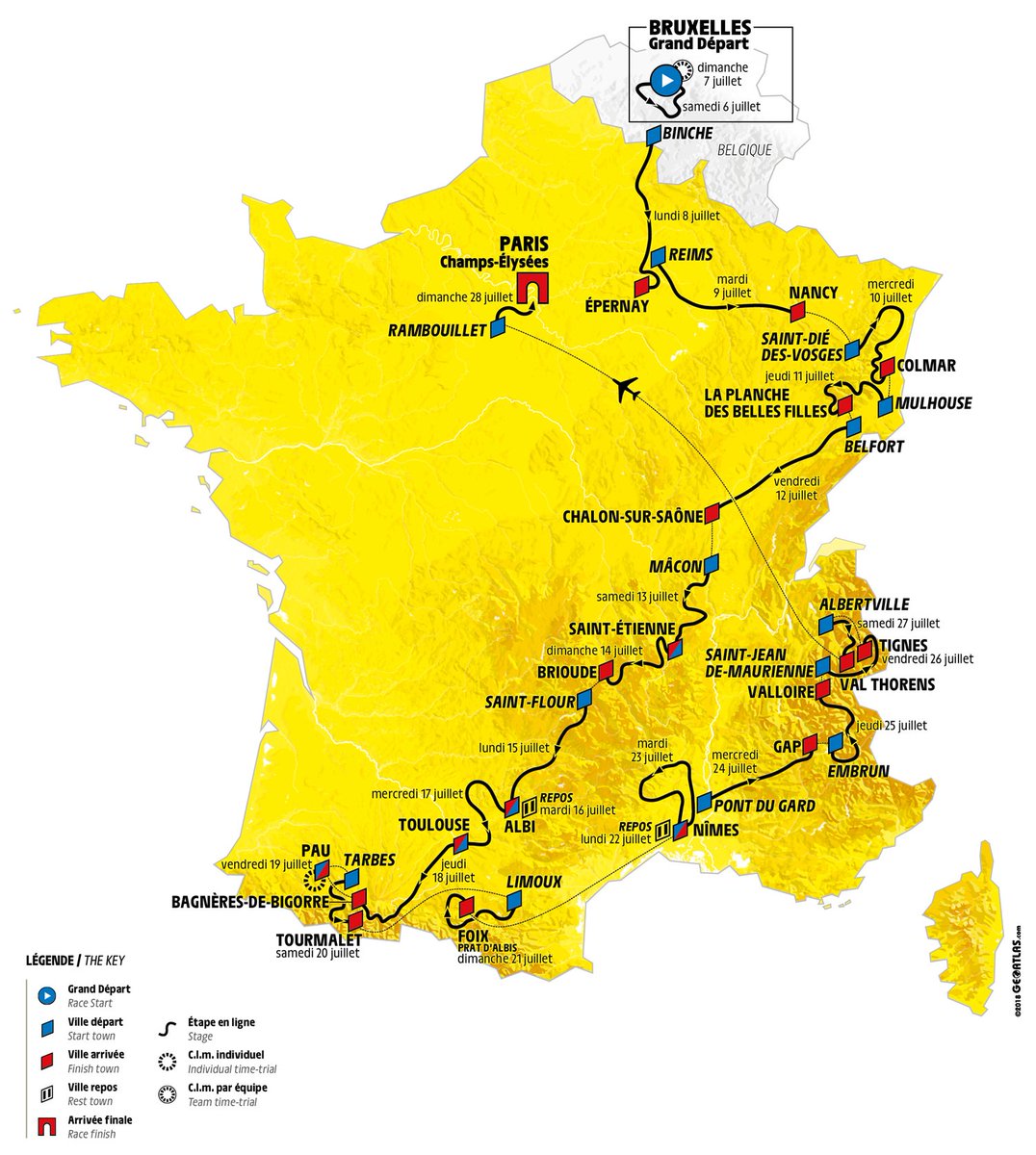 C'est officiel : #Belfort accueillera le départ de la 7e étape du #TourDeFrance2019! Rendez-vous le 12 juillet pour fêter comme il se doit les 100 ans du maillot jaune et montrer au plus grand nombre ce qui fait la richesse et l’attractivité de notre territoire! #TDF2019 <a href="/LeTour/">Tour de France™</a>