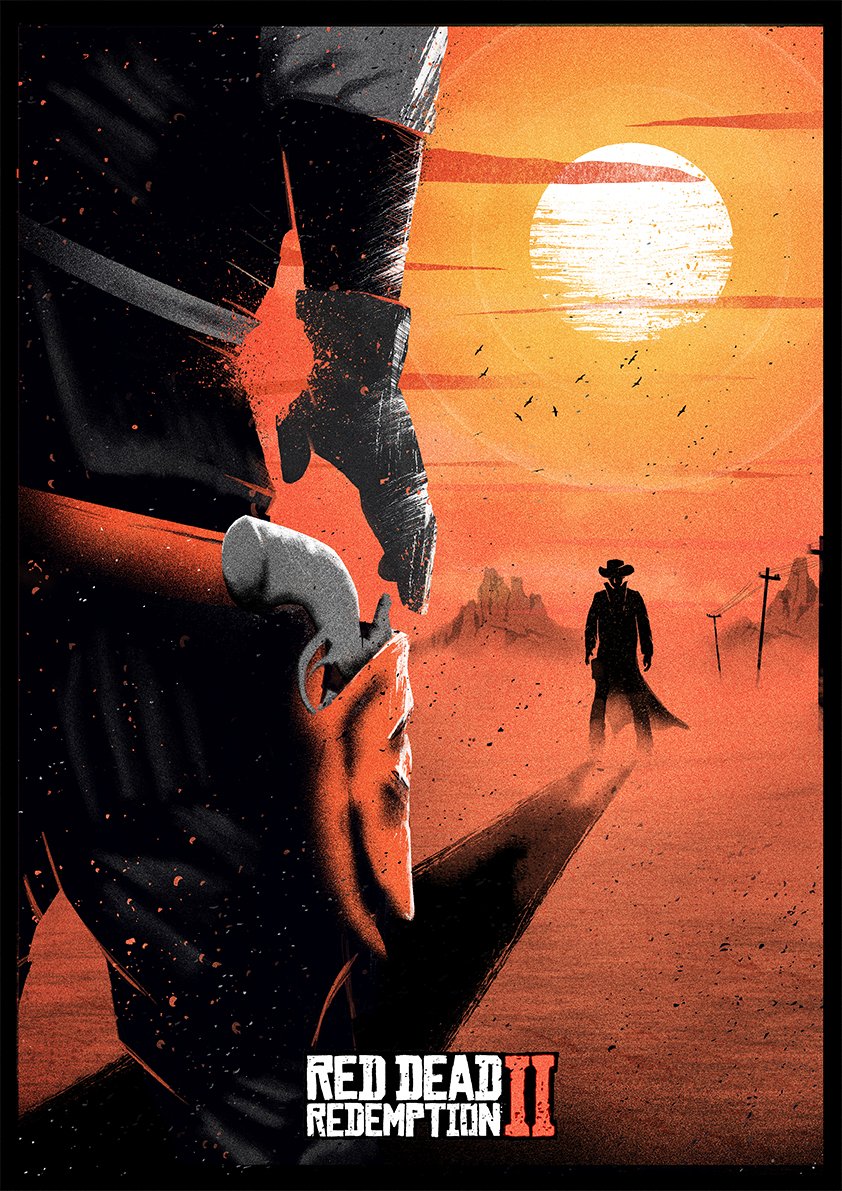 geekyninja_'s tweet image. It's almost RDR2 day! Here's a little tribute poster I made 🤠🔫 #RedDeadRedempion2  #RDR2 @RockstarGames @RedDeadBase @RDonlineNews @rockstarRDR @PosterSpy @Pixalry @realarttitude @altmovieposters