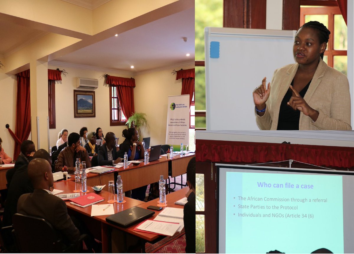 LawyersofAfrica's tweet photo. #PALU2018 Ms.Evelyn Chijarira from @AfricanLawyers giving an outline on how file @court_afchpr &amp; what to ask your client in covering Human Rights Cases. She also urges Lawyers to register under the African Court Legal Aid Scheme in order to be able to litigate before the Court. https://t.co/az51EwffXC