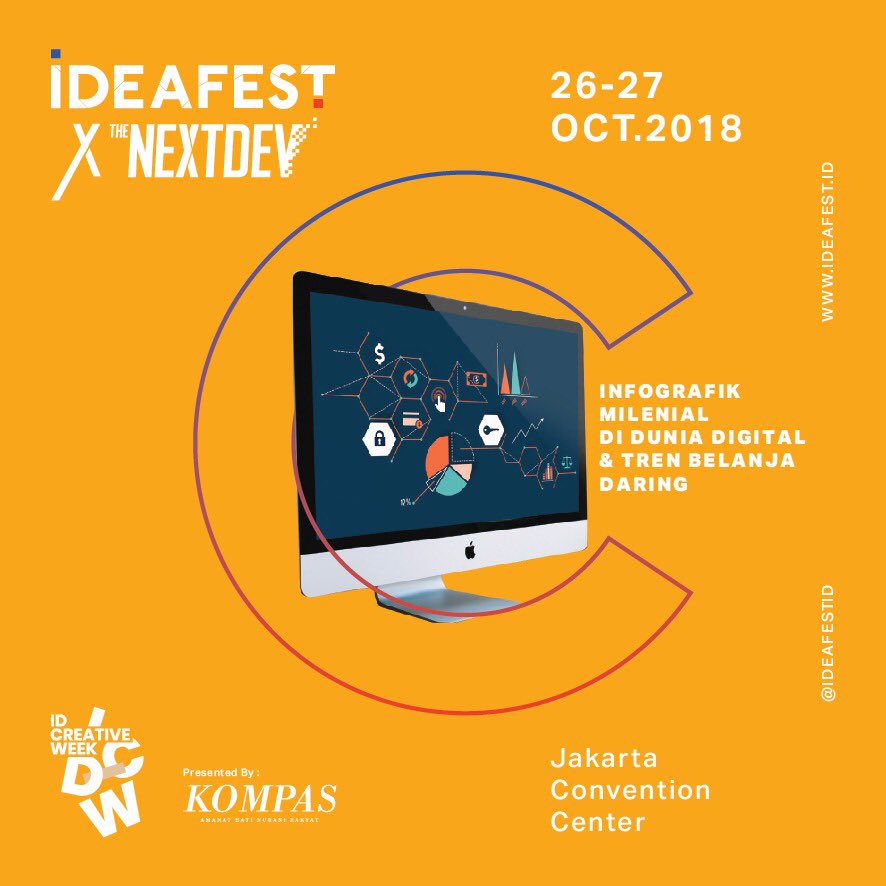 kompas_urbana's tweet photo. @hariankompas turut hadir dalam #IDEAFEST2018. Kami akan menampilkan #InfografikKompas tentang milenial di dunia digital dan tren belanja daring. #IDEAFESTINFO #GENERASIC https://t.co/4ZpWNlTMrd