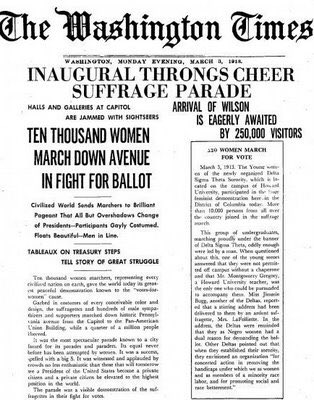 In March of 1913, nearly six weeks after its founding, several Delta Sigma Theta Sorority, Inc. Founders marched in the historic Suffragist March under the Delta Sigma Theta Sorority, Inc. banner, the Sorority's first public act. #DSTVotes, #DSTGOTVChallenge, #DST2018 #WACdst