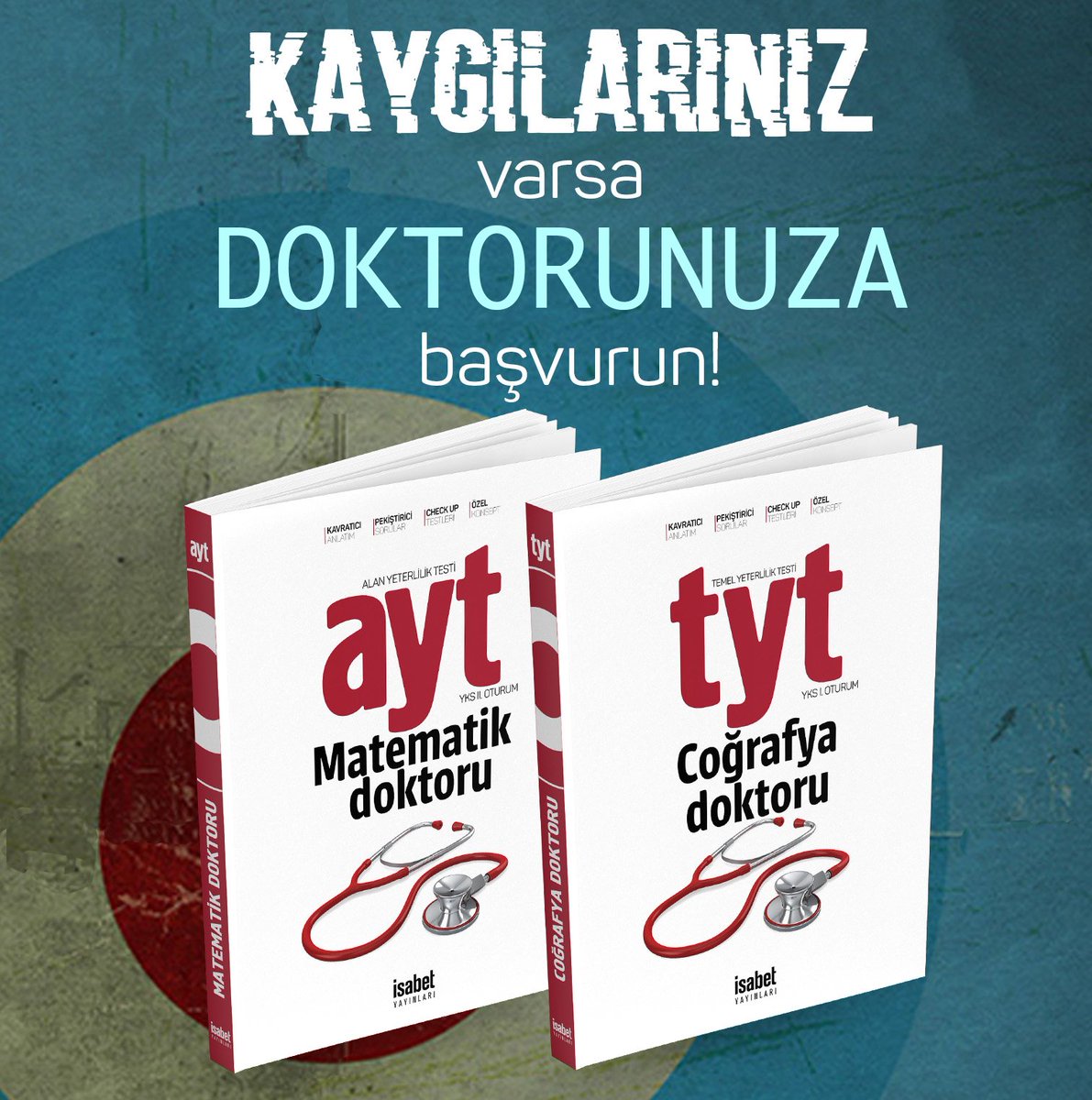 #İyibirgelecek için “Doktorunuzun” tavsiyelerine uyun.
İsabet Yayınları #YKS doktorları tüm seçkin bayilerde.