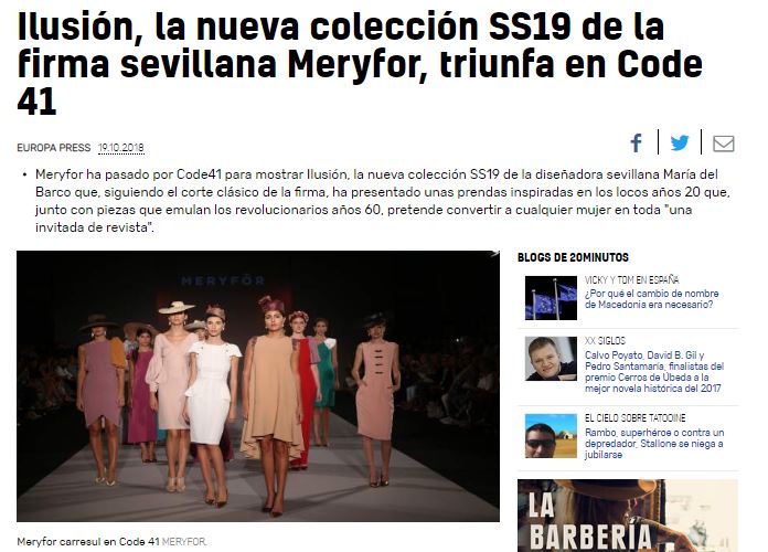 Meryfor (@meryfor_clothes) on Twitter photo Varios medios se han hecho eco del éxito de la presentación de nuestra colección ✨✨ILLUSION✨✨ en el desfile de la X edición de @code41trending . Estamos muy agradecidos😃 <a href="/europapress/">Europa Press</a> <a href="/20m/">20minutos.es</a> <a href="/Seviocio/">Seviocio</a> <a href="/LaVanguardia/">La Vanguardia</a> <a href="/teleprensa/">Teleprensa Almería</a> <a href="/Sevilla24H/">Sevilla 24 horas</a> @gentedigital Varios medios se han hecho eco del éxito de la presentación de nuestra colección ✨✨ILLUSION✨✨ en el desfile de la X edición de @code41trending . Estamos muy agradecidos😃 <a href="/europapress/">Europa Press</a> <a href="/20m/">20minutos.es</a> <a href="/Seviocio/">Seviocio</a> <a href="/LaVanguardia/">La Vanguardia</a> <a href="/teleprensa/">Teleprensa Almería</a> <a href="/Sevilla24H/">Sevilla 24 horas</a> @gentedigital
