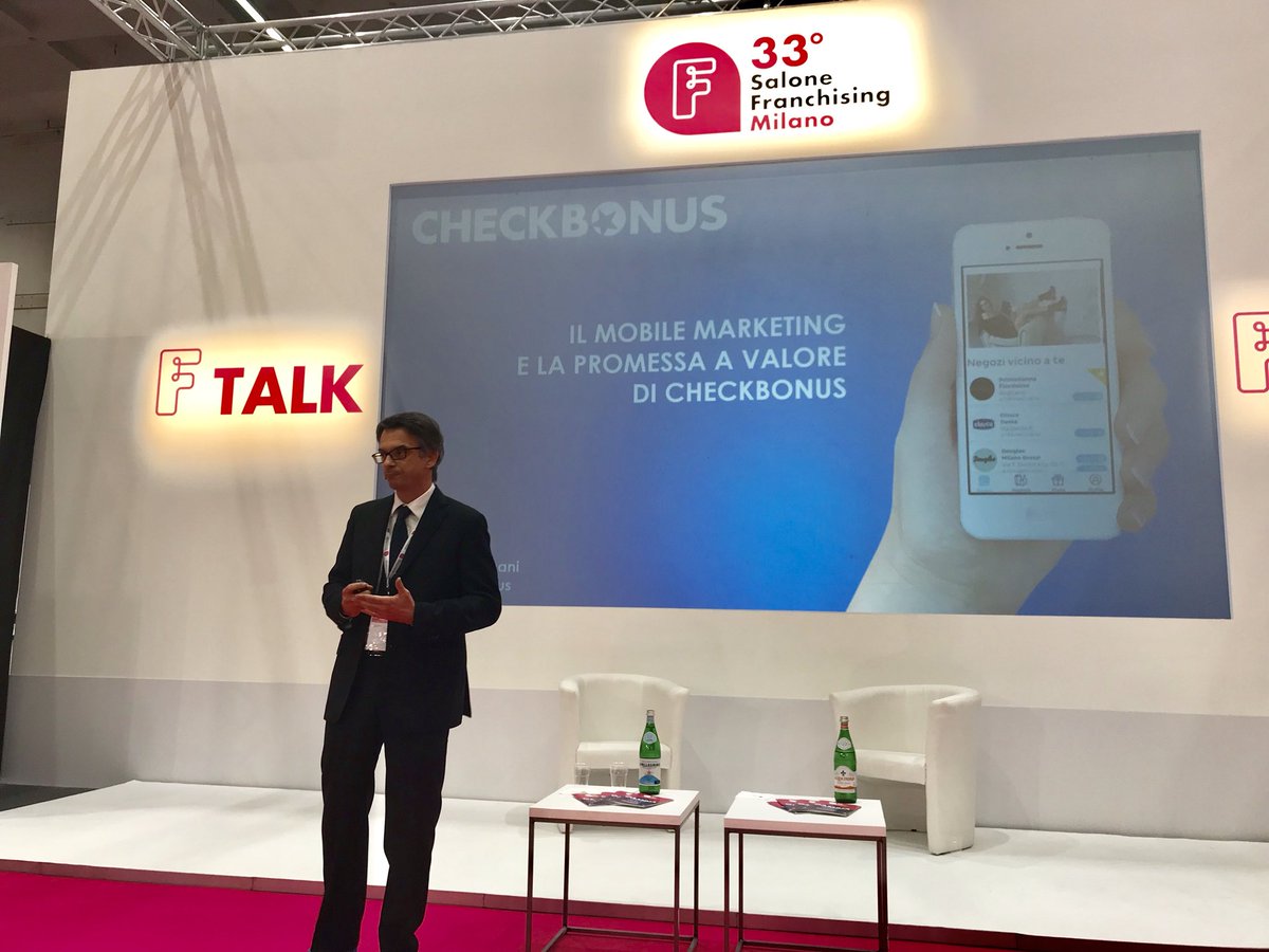 check_bonus's tweet photo. Questa mattina Igor Toscani, CEO di CheckBonus, ha illustrato i cambiamenti che il mobile ha portato nel comportamento di consumo. Fino al 27 Ottobre saremo presenti al Salone Franchising Milano, vieni a trovarci al nostro stand (B13b)! https://t.co/3Ju9JnZI0J