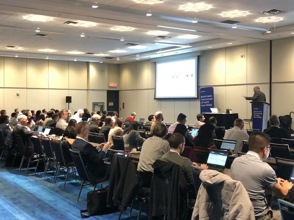 tweetgrady's tweet photo. Another great turnout.  This time at the #ServiceNow Future of Work event in Toronto.  Got to share the in-platform analytics story with some enthusiastic customers #FutureOfWork @servicenow https://t.co/K9SxTXxA83