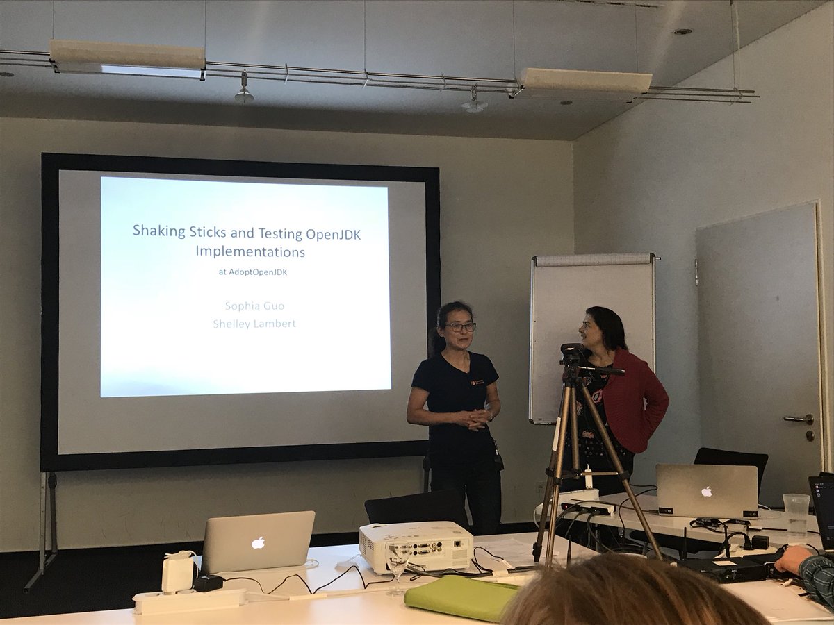 crgracie's tweet image. Watching @Sophia_Wfguo and @ShelleyMLambert discuss testing at @adoptopenjdk #OpenJ9 #AdoptOpenJDK