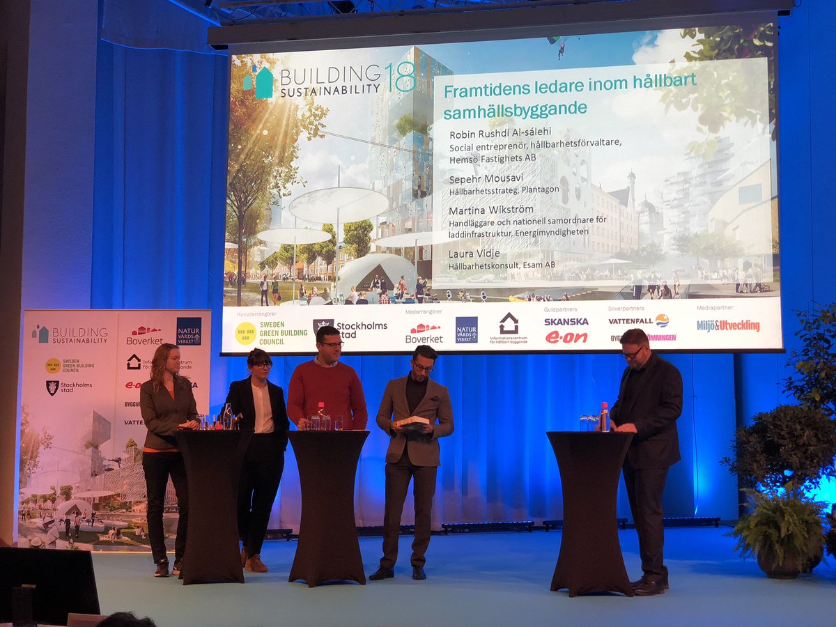 HermanssonP's tweet image. Viktigaste panelen - Framtidens ledare inom hållbart samhällsbyggande. Show us the Way.  #buildsust18