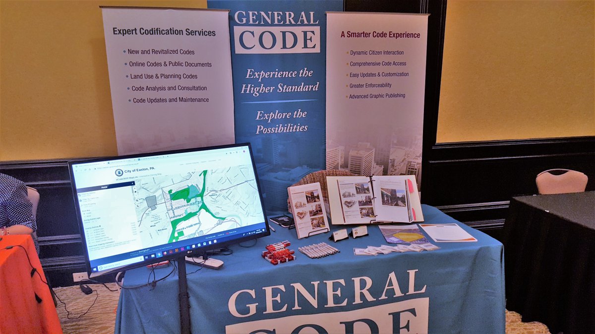 generalcode's tweet photo. Good morning, #APABiState18! We're looking forward to sharing our #VisualZoning services with you today. Stop by and visit w/ us. #ProudSponsor #eCode360 #MapLink #EnhancedGraphics https://t.co/FaLtlN4SjQ https://t.co/PLo6rdCdAx