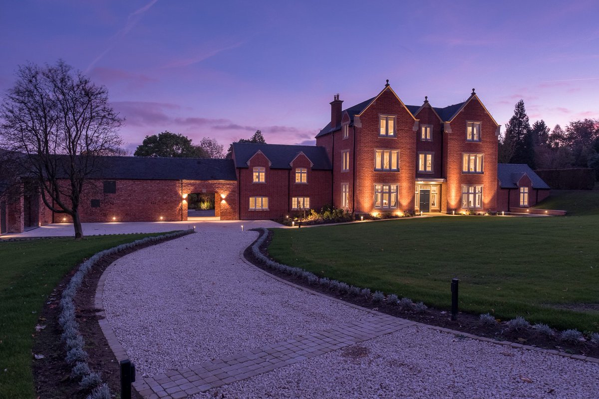 New Build Country House - External Lighting <a href="/Architects_AMA/">AMA</a>  <a href="/CroftBC/">Croft BC Ltd.</a> #countrylife #luxuryhomes #architecture