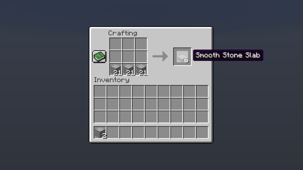 Saziumr 18w43a 今までの石のハーフブロックは Smooth Stone Slab 滑らかな石 のハーフブロック に名称が変更され クラフトレシピも石ではなく滑らかな石を必要とするようになりました