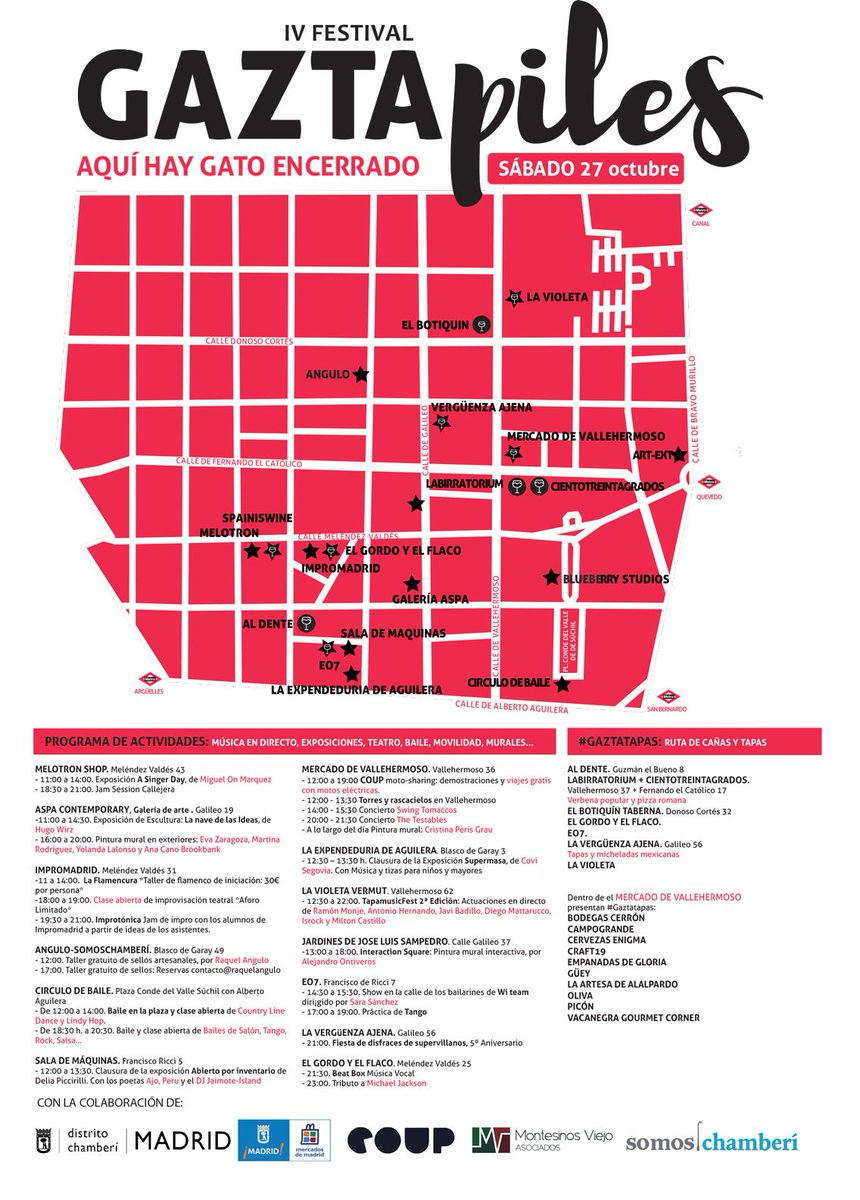 Este sábado 27 os esperamos, con un #chamberi bulliendo actividad