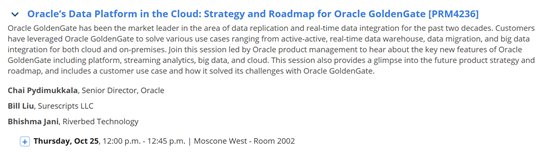 Thursday! #InnovationStartsHere join @cpydimuk @dbasolved to discuss #DIPC #GoldenGate #GG #cloudready @ #oow18 #datareplication #bigdata Thursday October 25 Moscone West – Room 202