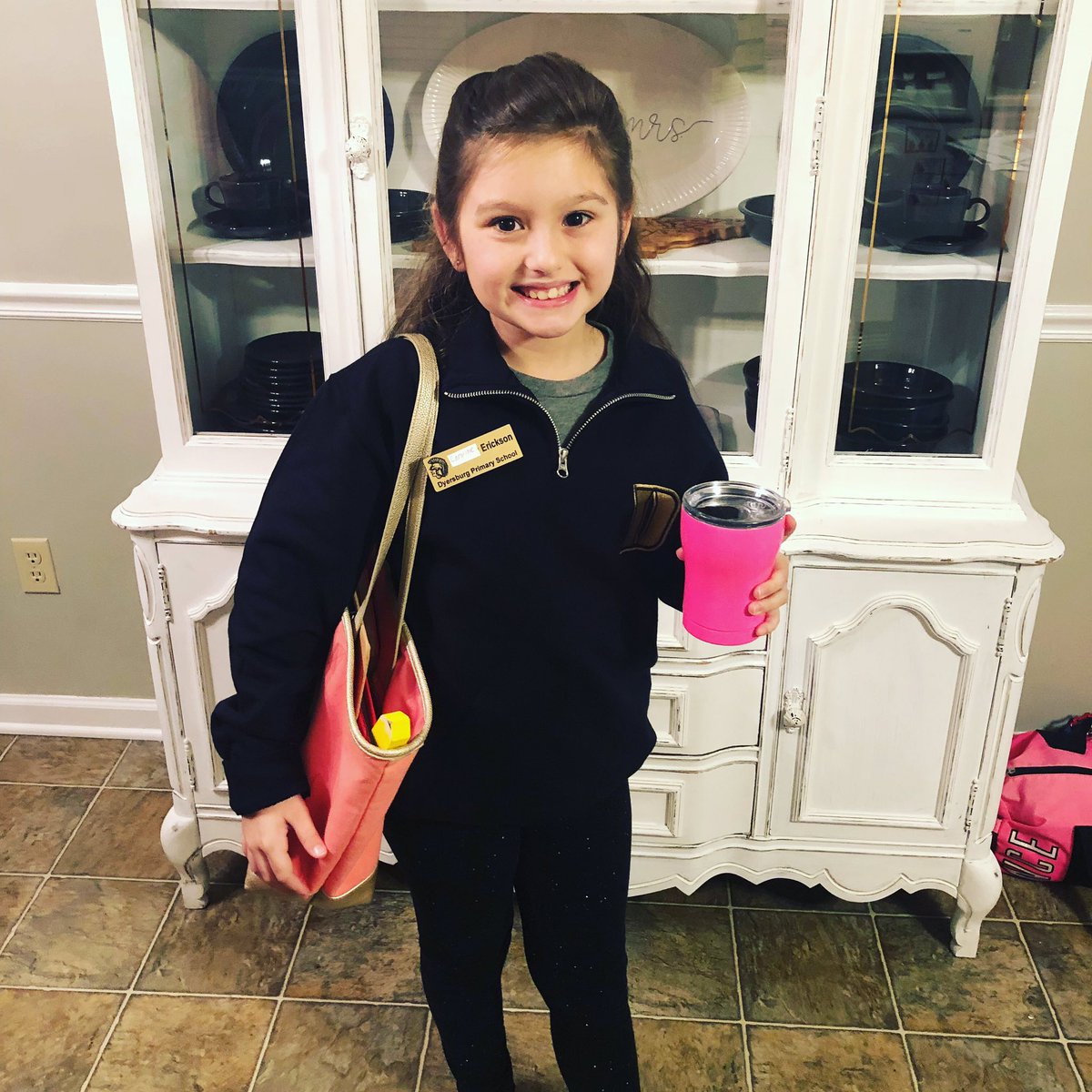 Superhero/Everyday hero dress up day at school for Caroline, our granddaughter. Her Mom is a Kindergarten teacher.  Today, so is she!  #Momismyhero