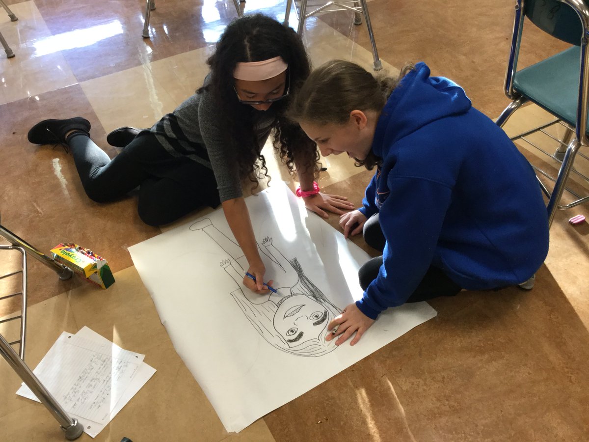 Ms. Golino's 8th graders working on their 'Post-Mortem Project' for Inside Out and Back Again! #creativethinking #IOBA #BBPride #IncreasedEngagement @MrPatrickMcGee @BBCSDBuzz