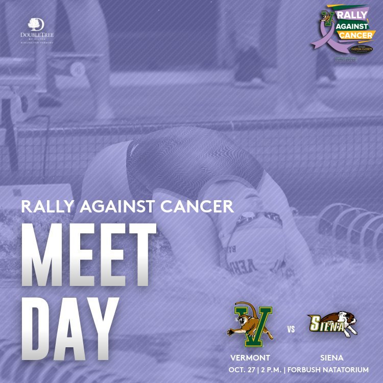 UVMSwimming's tweet photo. MEET DAY! #VCats host Siena in the annual Rally Against Cancer meet at Forbush Natatorium! #ThisIsVermont https://t.co/aDpIjmqUwb