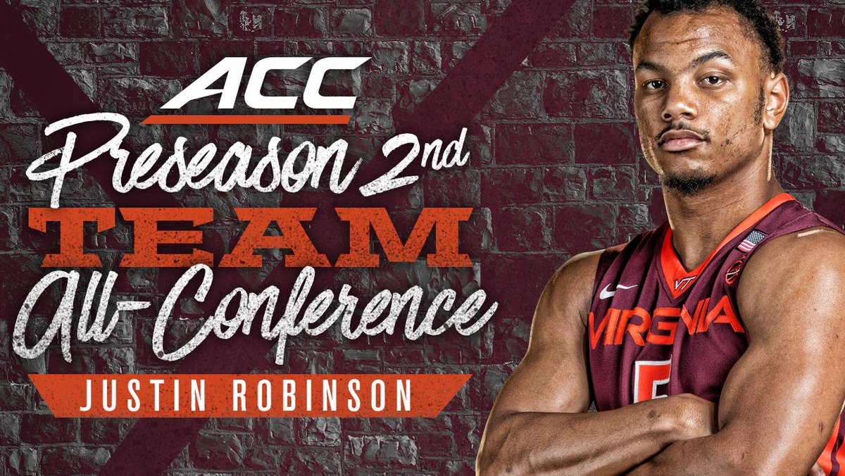 HokiesMBB's tweet image. Hokies picked fifth in ACC preseason poll

Justin Robinson selected second team preseason All-ACC

vthoki.es/mbACC5