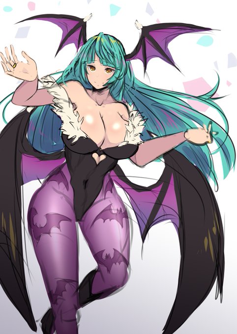 ハロウィン用にモリガン様描いてる。 