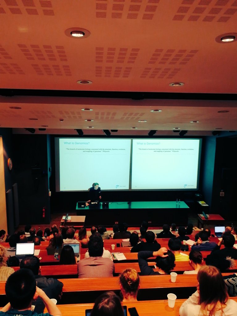 Dr. Ian Dunham was there when #genomics was invented. Apparently the term was invented in a bar. A privilege to see <a href="/emblebi/">EMBL-EBI</a>  and <a href="/targetvalidate/">Open Targets</a> represented tonight at our event genomics in #healthcare