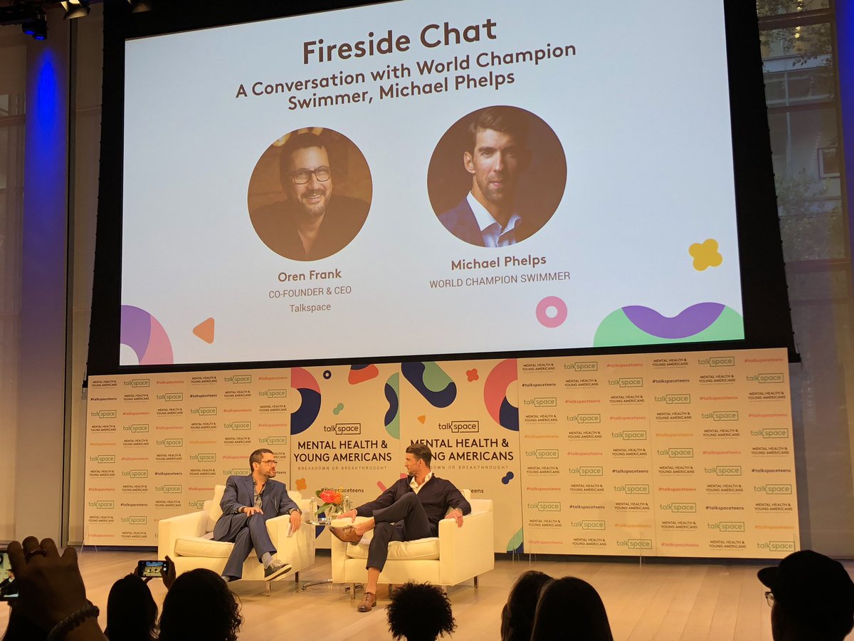 <a href="/MichaelPhelps/">Michael Phelps</a> with <a href="/orenfrank/">Oren Frank</a> at <a href="/talkspace/">talkspace</a> #talkspaceteens: “As an athlete, I thought I couldn’t ask for help but when I did I was able to learn so much. Now I know I can ask for help” <a href="/Hopelab/">Hopelab</a>