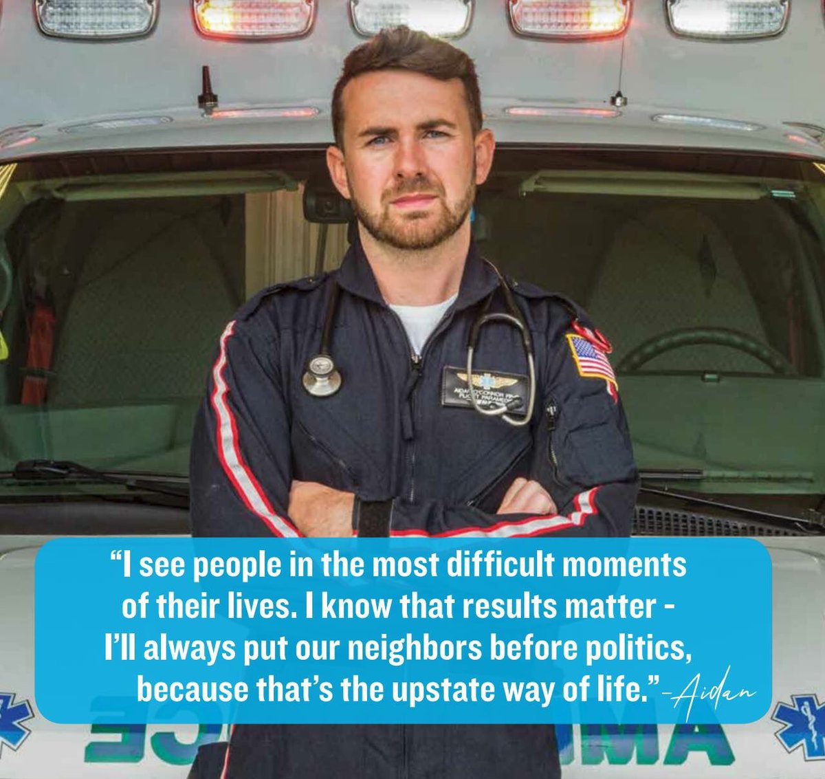 AidanOConnorJr's tweet photo. As the first paramedic elected to the NYS Assembly in history-- you can count on me to deliver results to our communities. Because it's the people that should always come first. #AD102 #AidanForAssembly https://t.co/tWeKpIDFGI