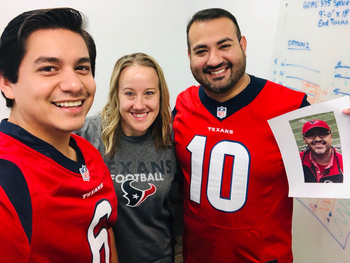 ⁦@WantmanGroup⁩’s Houston office geared up for tonight’s game!!! Texans vs Dolphins. #GoTexans ⁦<a href="/JRochaparkinguy/">Jeremy Rocha</a>⁩ ⁦<a href="/NicoleChinea/">Nicole Chinea</a>⁩ ⁦⁦<a href="/TheParkingTeam/">Jacob H. Gonzalez</a>⁩