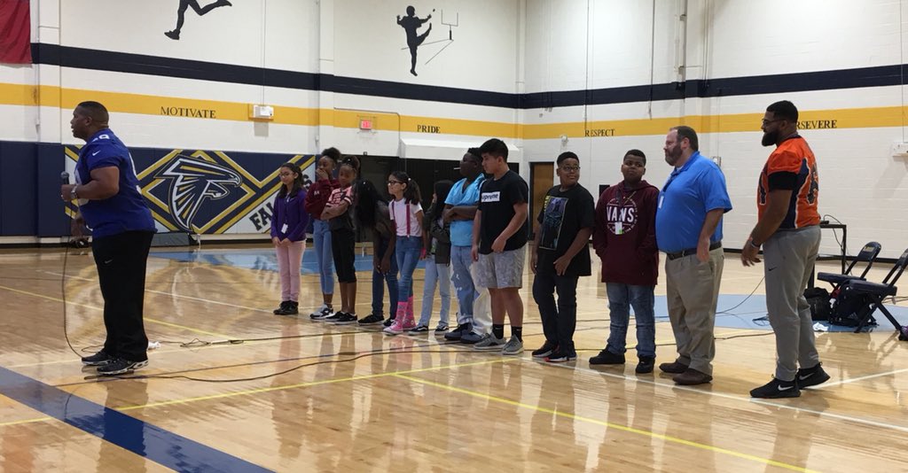 arpedigo's tweet image. 6th graders and Mr. Adamo are volunteers in the YES assembly today! #talonterritory @Dflfalconband