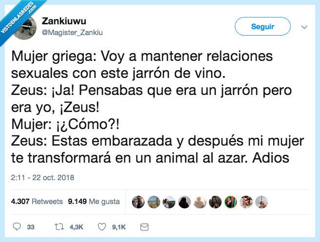 vistoenlasredes's tweet photo. Toda la mitología griega resumida en 10 segundos, por @Magister_Zankiu https://t.co/c5ZdbVrAci https://t.co/gF7XYgQnX3