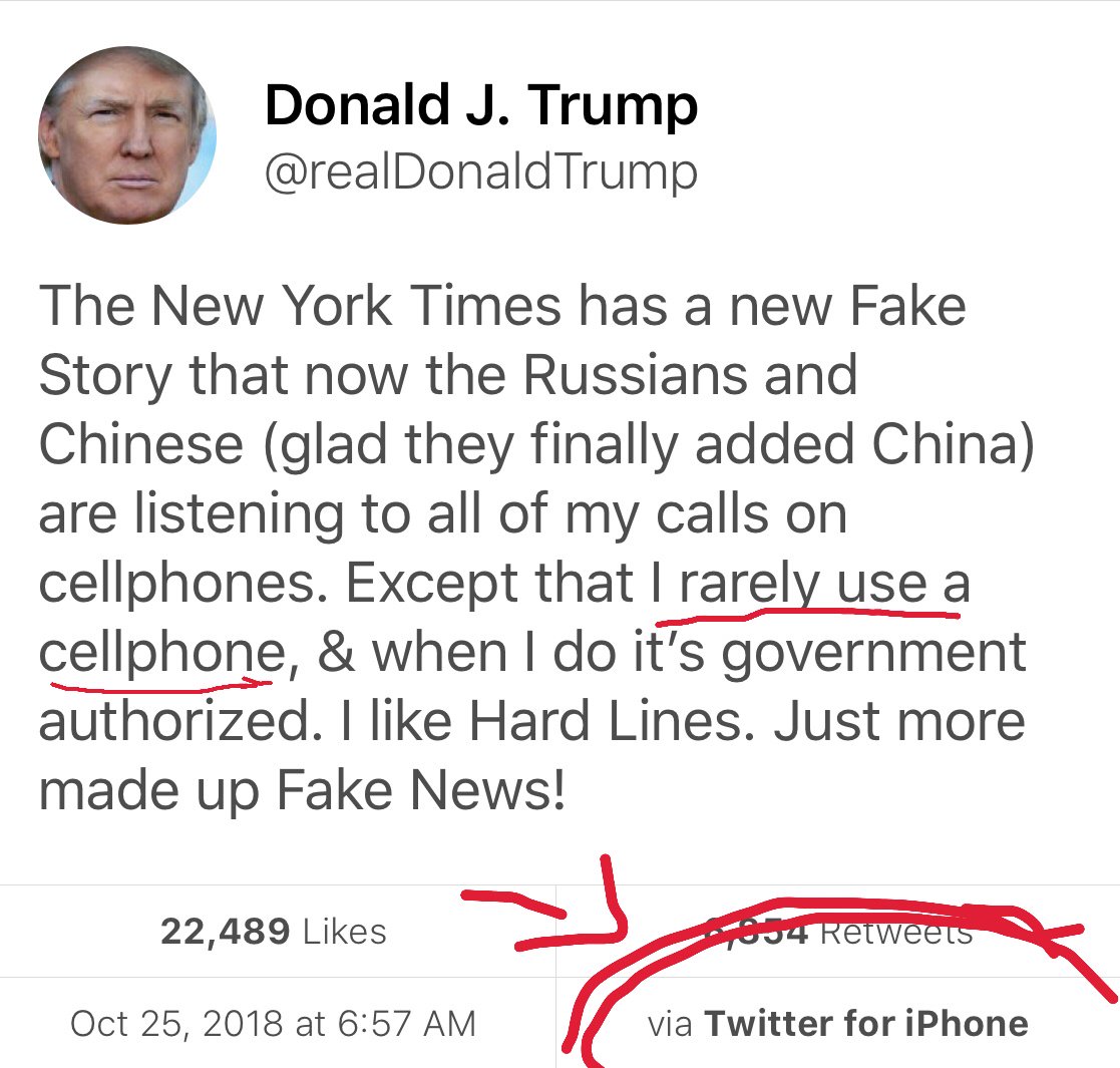 ChrisDaniels_TV's tweet photo. The Presidential Tweet appears to been sent from an IPhone... https://t.co/RiyokG651O