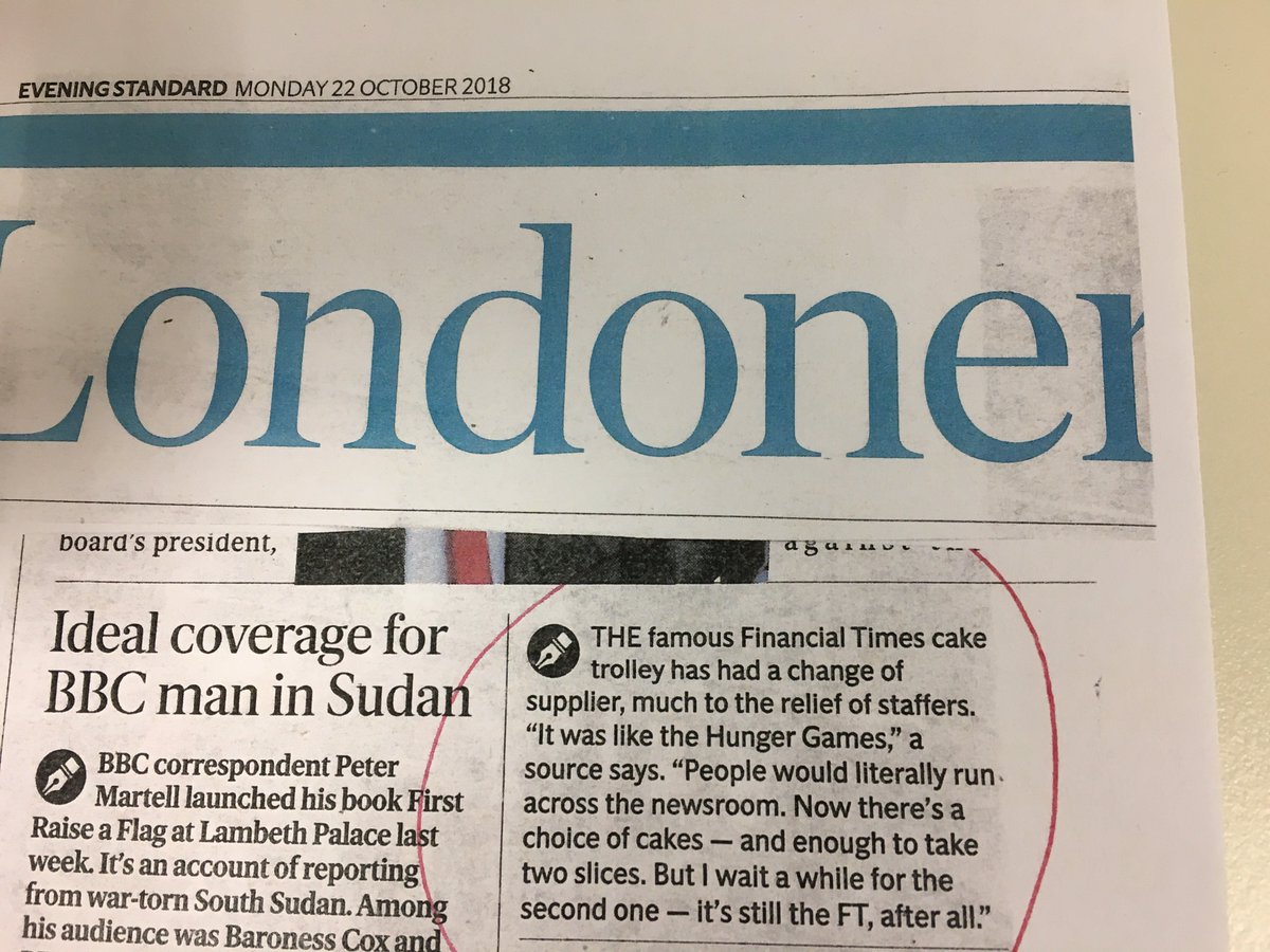 sdaneshkhu's tweet photo. @FTCakeTrolley @sdaneshkhu 
Will this week's world famous FT cake make the news again? https://t.co/9UlZNMQKed