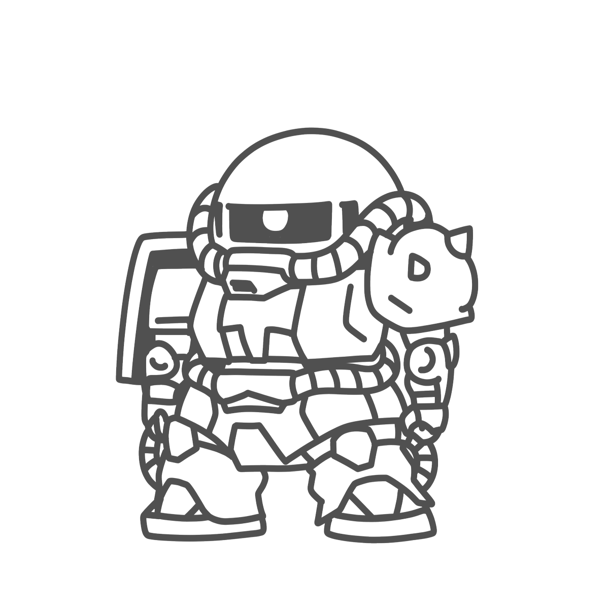 なかgのおとなり ザク とザク の線画です お好きな色にお塗りくださいませ T Co Mlem6g554b Twitter