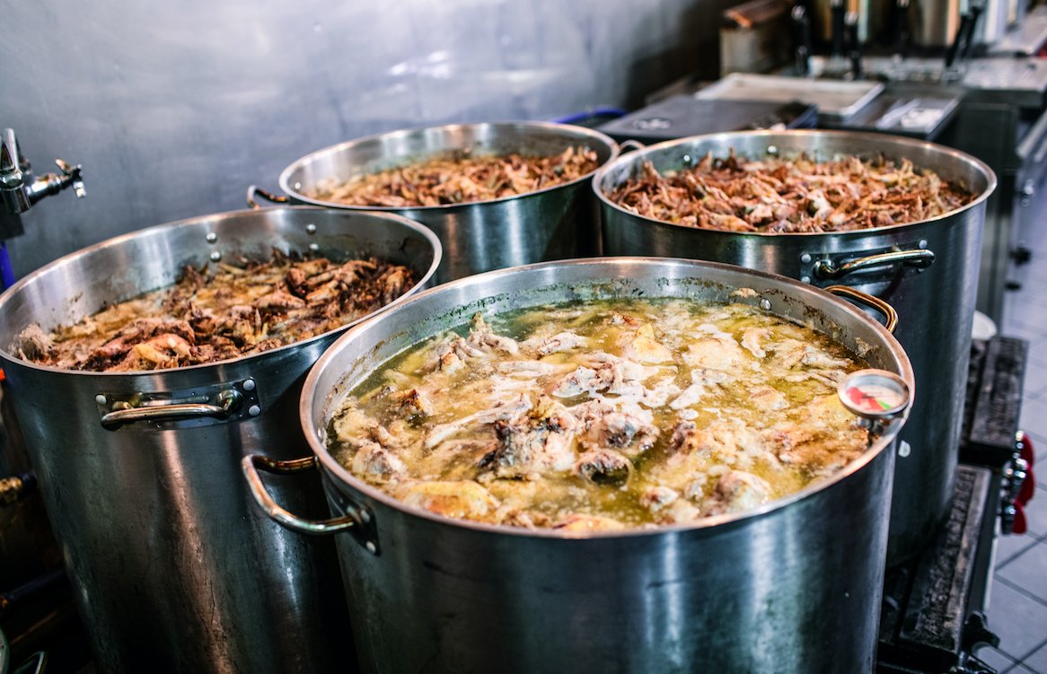 Double double, toil and trouble.... nah, just kidding. It's just our most delicious stock getting hot n' ready to warm up those chilly nights.  
#nashville #ramennights #ramenfordays #bonebroth