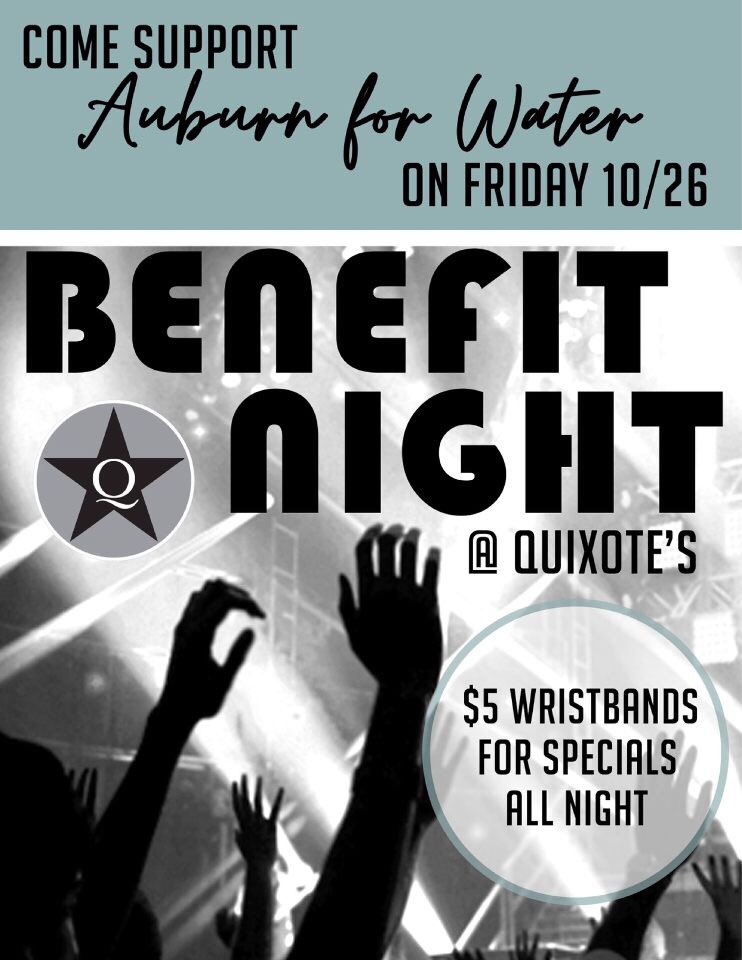 Auburn4Water's tweet photo. find us at the door of Qs tomorrow to get your wristband!! https://t.co/xgUtyQU4MU
