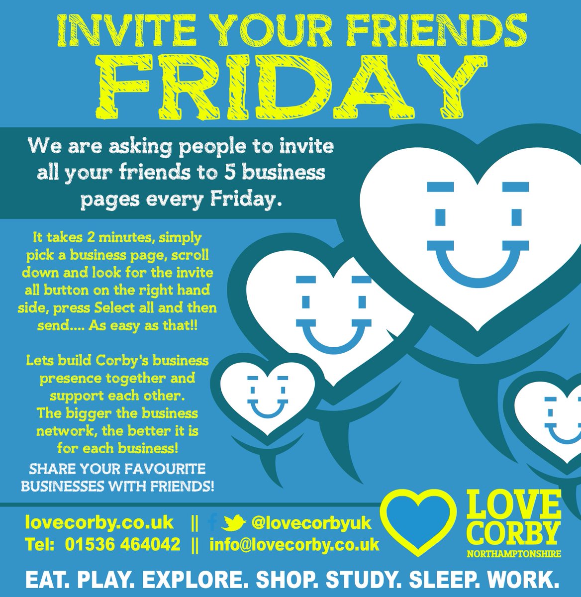 Love Corby Auf Twitter Invite Your Friends Friday A New Initiative To Help Local Businesses Boost Their Online Social Media Profile In Light That Facebook Doesn T Seem To Support Businesses Pages Like