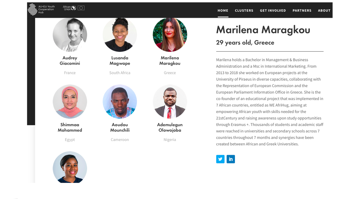 MarilenaMaragou's tweet photo. Meet the cluster of Education & Skills of the @AUEUYouthHub!
The delegates will meet soon in #AddisAbbaba for the 1st meeting!
@EUtoAU, @_AfricanUnion,
@MimicaEU , @FedericaMog, @AUYouthProgram
#AUEUYOUTHHUB #AUEU https://t.co/DcKE3Xw4Hx