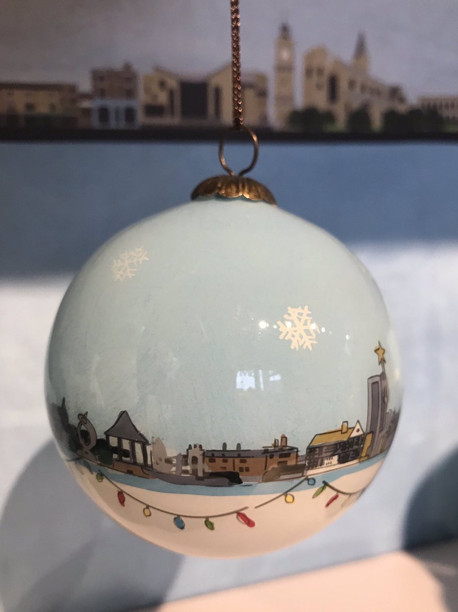 RugbyTourism's tweet photo. We’ve just taken delivery of these beautiful hand painted glass baubles. A unique Rugby Town gift and must have for your own Christmas tree. Available now from Rugby Visitor Centre priced £11.99 https://t.co/62oB3no7Wy