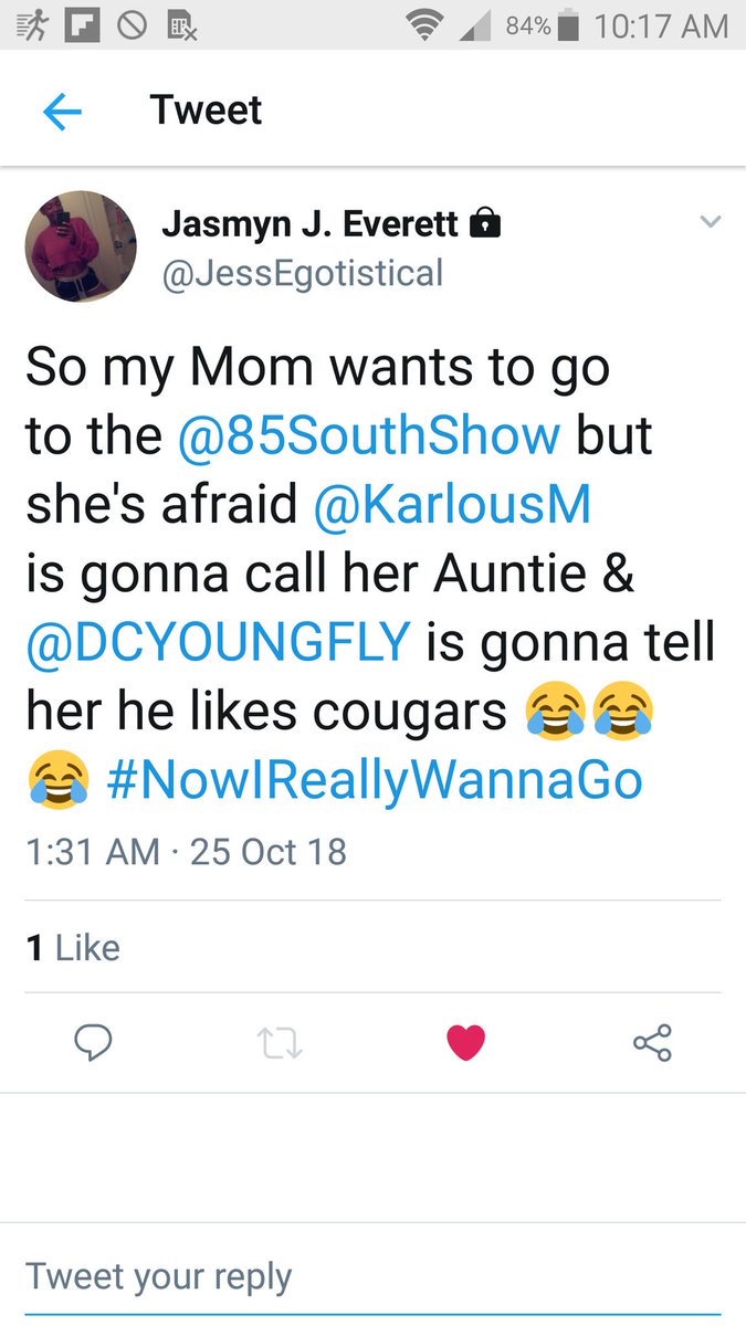 Mslockett's tweet image. @KarlousM @DCYOUNGFLY I'm still coming to the show November 25 in Mobile, AL. I ain't scared! 😂❤💯