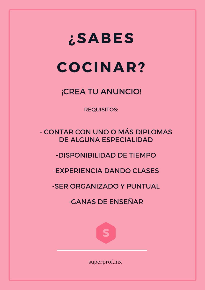 superprof_mx's tweet photo. Enseña a otros, lo que tanto te apasiona. En #Superprof tienes la oportunidad de crear los anuncios que quieras ¡es gratis!
Da clic en: https://t.co/EagnY6Numz #cocina #clases #profesor #maestros #cursos #talleres #chefs #superprofmx https://t.co/uPvmKLZxEw