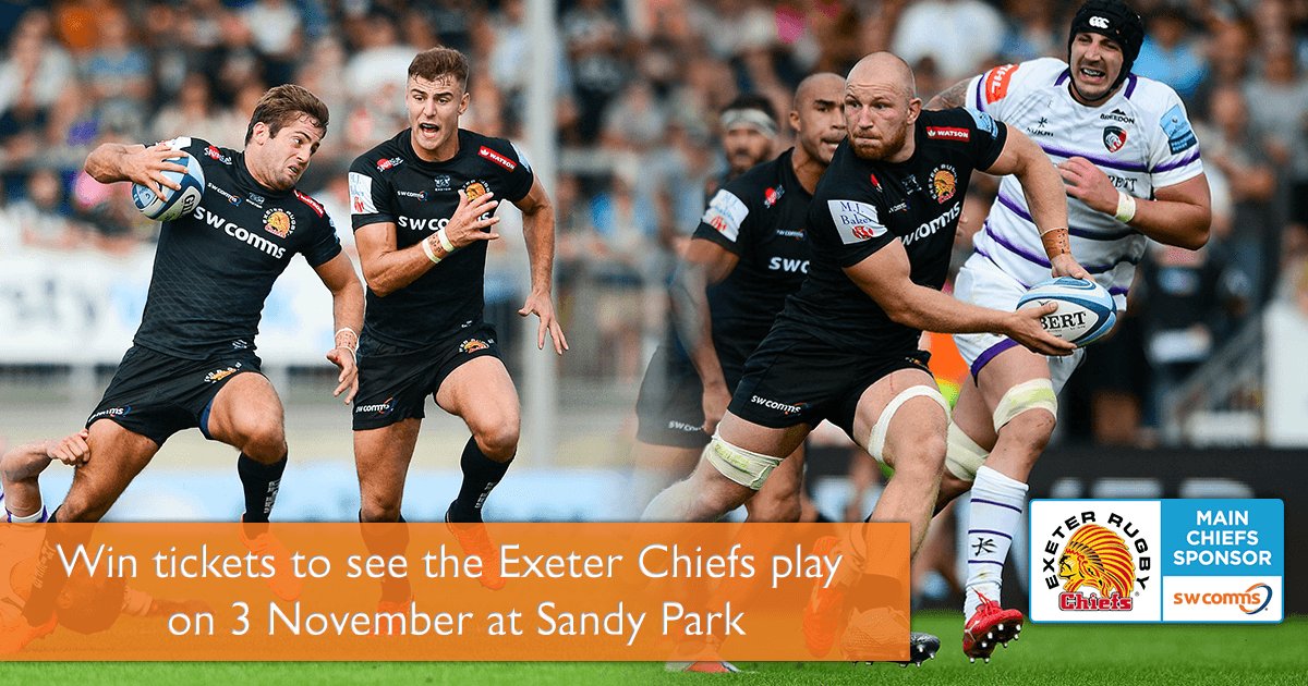 southwestcomms's tweet photo. Do you want to #win tickets to see @ExeterChiefs take on @bathrugby at  @SandyParkExeter on the 3 #November. Just like, share and comment on this post to enter the draw. The winner will be announced at noon on 1 November. #EXEvBATH #ChiefsChiefsChiefs https://t.co/HvAAEAzEuY