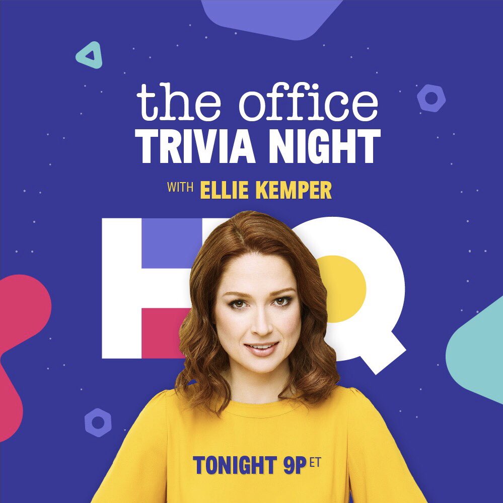 hqtrivia's tweet image. Ellie Kemper will be guest hosting The Office Trivia Night TONIGHT at 9p ET!

Retweet &amp;amp; reply with your HQ username if you want an Extra Life for the game!