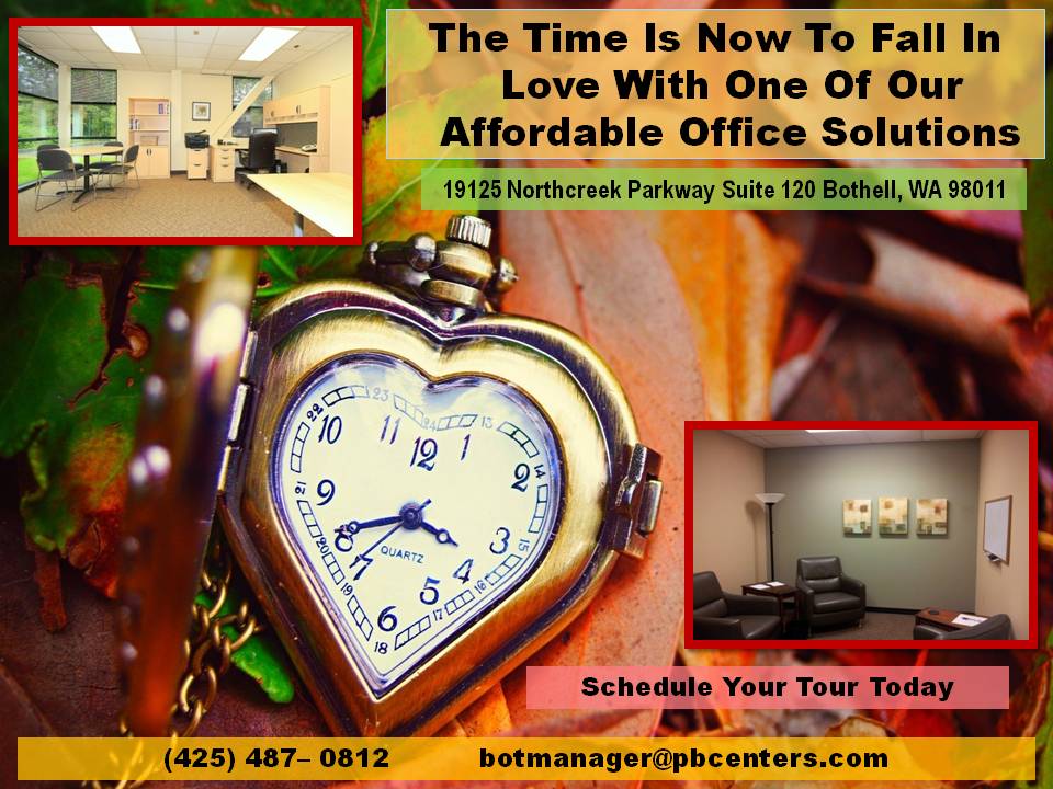 #PBCBIZLife Come fall in love with one of our window offices. Call today for a tour. 425-487-0812. #PBC