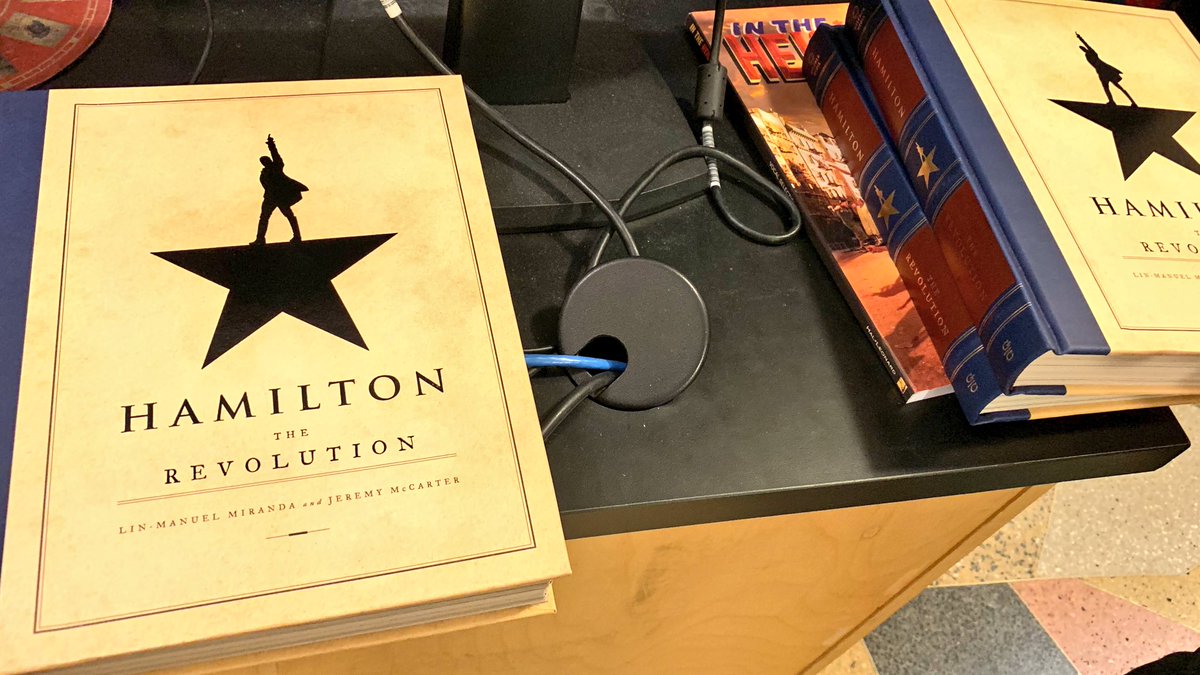 Lin_Manuel's tweet photo. First, read this: https://t.co/KMJOXBd2F1 
Second, don’t know where the next home for @dramabookshop is yet, but FWIW, I stopped by this morning and signed everything with my name on it —the books, the scores. Go spend money there. To be continued. https://t.co/x41MJoL20R